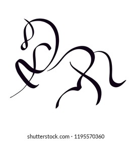 Vector Design Logotype Horse Stock Vector (Royalty Free) 1195570360 ...