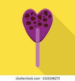 Vector design of lollipop and stick sign. Web element of lollipop and heart vector icon for stock.