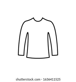 Vector design of a long shirt line icon with a white background