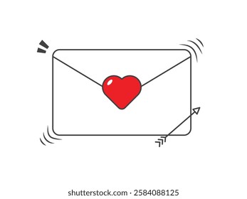 vector design of a love envelope with heart and arrow symbol