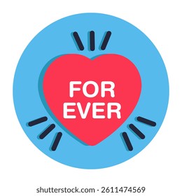 Vector design of love forever, flat icon