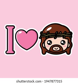 vector design i love jesus christ