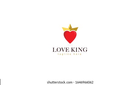 Diseño vectorial del logo y corona del amor, con un concepto simple y atractivo