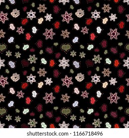 Vector design. Love symbol, beautiful, lovely, romantic, holiday decoration. Hand drawn illustration, isolated. Watercolor hearts seamless pattern. Black, gray and red colours, polka dots, striped.