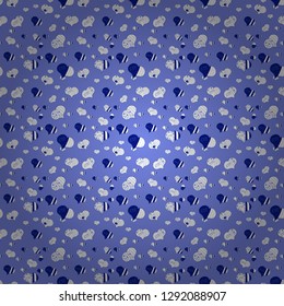 Vector design. Love symbol, beautiful, lovely, romantic, holiday decoration. White, blue and violet colours, polka dots, striped. Hand drawn illustration, isolated. Watercolor hearts seamless pattern.