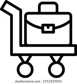 Estilo de ícone do carrinho de bagagem de design de vetor