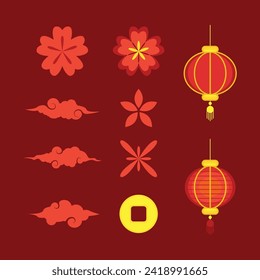 Vector design lunar new year ornaments