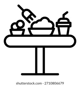 Estilo de ícone do Almoço do design de vetor