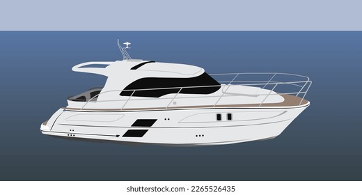 Vector design of luxury boat that cruises on the sea