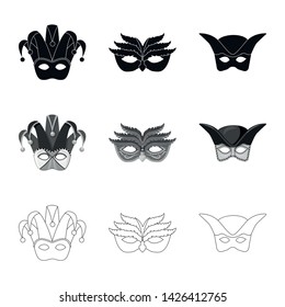 Vector design of luxury and celebration icon. Collection of luxury and hide stock symbol for web.
