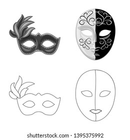Vector design of luxury and celebration sign. Collection of luxury and hide  stock vector illustration.