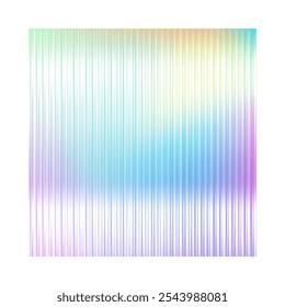 Vector design made of corrugated glass with a gradient effect. Textured pattern of blue, purple, yellow colors. Reflective properties enhance modern aesthetics.