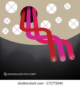 Vector design. Magenta - pink edition of a cosmonaut sci-fi abstract grotesque infographics illustration element. For numbering, brochure print, presentation or for animation. 