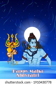 Vector design of Maha Shivratri religious festival of India