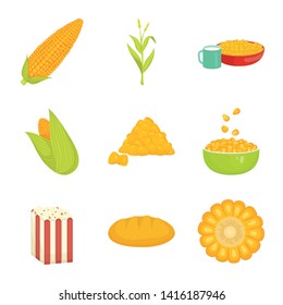 Vector design of maize and food icon. Set of maize and crop stock vector illustration.