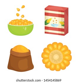 Vector design of maize and food sign. Set of maize and crop vector icon for stock.