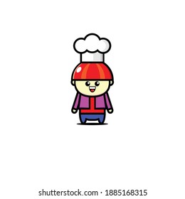 Vector design of male red haired mascot to be chef