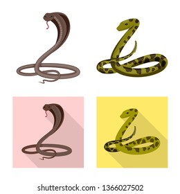 Vector design of mammal and danger icon. Set of mammal and medicine vector icon for stock.