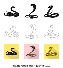 Vector design of mammal and danger icon. Set of mammal and medicine stock symbol for web.