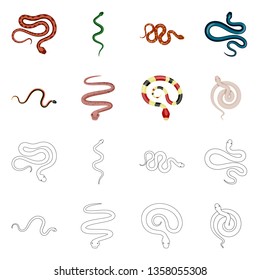 Vector design of mammal and danger logo. Set of mammal and medicine vector icon for stock.