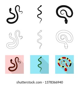 Vector design of mammal and danger logo. Set of mammal and medicine vector icon for stock.