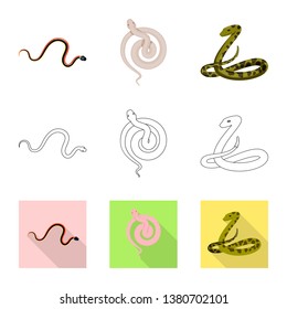 Vector design of mammal and danger logo. Collection of mammal and medicine vector icon for stock.