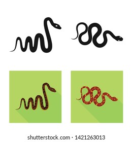 Vector design of mammal and danger logo. Collection of mammal and medicine stock vector illustration.