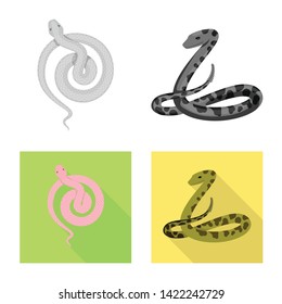 Vector design of mammal and danger logo. Set of mammal and medicine stock vector illustration.
