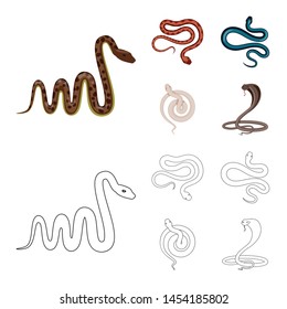 Vector design of mammal and danger logo. Collection of mammal and medicine stock symbol for web.
