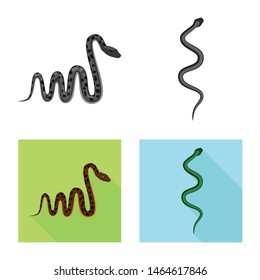 Vector design of mammal and danger logo. Collection of mammal and medicine stock symbol for web.