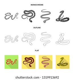Vector design of mammal and danger sign. Collection of mammal and medicine stock symbol for web.
