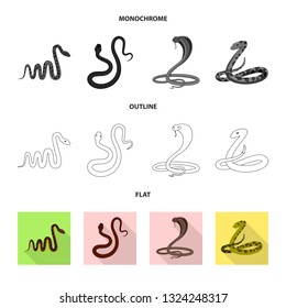 Vector design of mammal and danger sign. Set of mammal and medicine stock vector illustration.