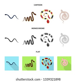 Vector design of mammal and danger sign. Set of mammal and medicine stock vector illustration.