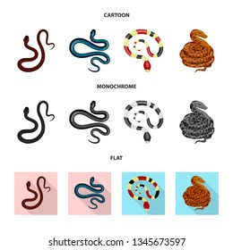 Vector design of mammal and danger sign. Collection of mammal and medicine vector icon for stock.