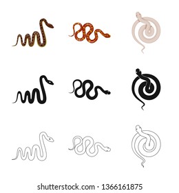 Vector design of mammal and danger sign. Collection of mammal and medicine stock vector illustration.