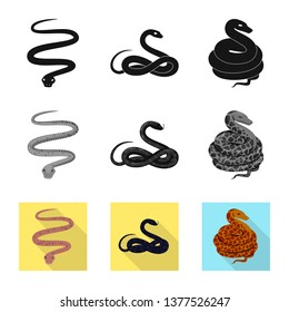 Vector design of mammal and danger sign. Collection of mammal and medicine stock symbol for web.
