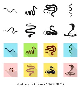 Vector design of mammal and danger sign. Set of mammal and medicine stock symbol for web.