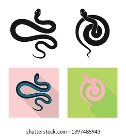 Vector design  mammal and danger sign. Collection  mammal and medicine stock symbol for web.