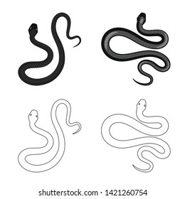 Vector design of mammal and danger sign. Set of mammal and medicine vector icon for stock.