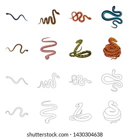 Vector design of mammal and danger sign. Collection of mammal and medicine stock vector illustration.