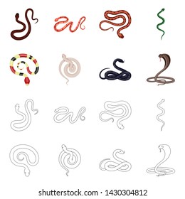 Vector design of mammal and danger sign. Collection of mammal and medicine stock vector illustration.