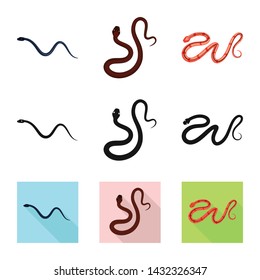 Vector design of mammal and danger sign. Collection of mammal and medicine stock symbol for web.