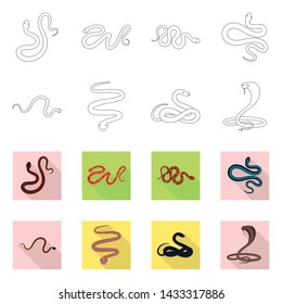 Vector design of mammal and danger sign. Collection of mammal and medicine vector icon for stock.