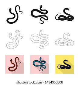 Vector design of mammal and danger sign. Collection of mammal and medicine vector icon for stock.