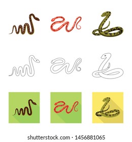 Vector design of mammal and danger sign. Collection of mammal and medicine stock vector illustration.