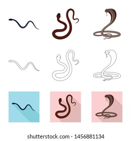 Vector design of mammal and danger sign. Collection of mammal and medicine stock vector illustration.