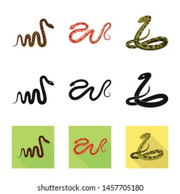 Vector design of mammal and danger sign. Collection of mammal and medicine stock symbol for web.
