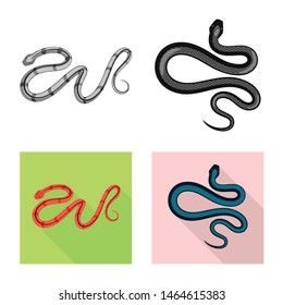 Vector design of mammal and danger sign. Set of mammal and medicine stock vector illustration.