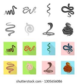 Vector design of mammal and danger symbol. Collection of mammal and medicine stock vector illustration.