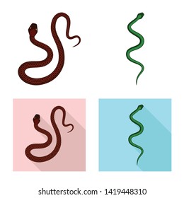 Vector design of mammal and danger symbol. Set of mammal and medicine stock vector illustration.